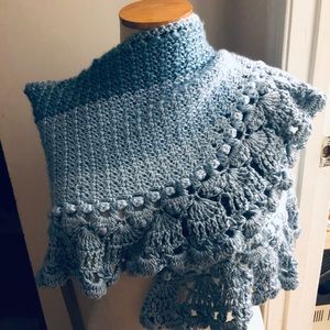 Soft Lacey Blue Shawlette
